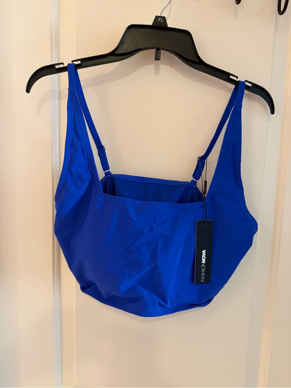 Fashion Nova Square Neck Royal Blue Tank Bikini Top - size 1x